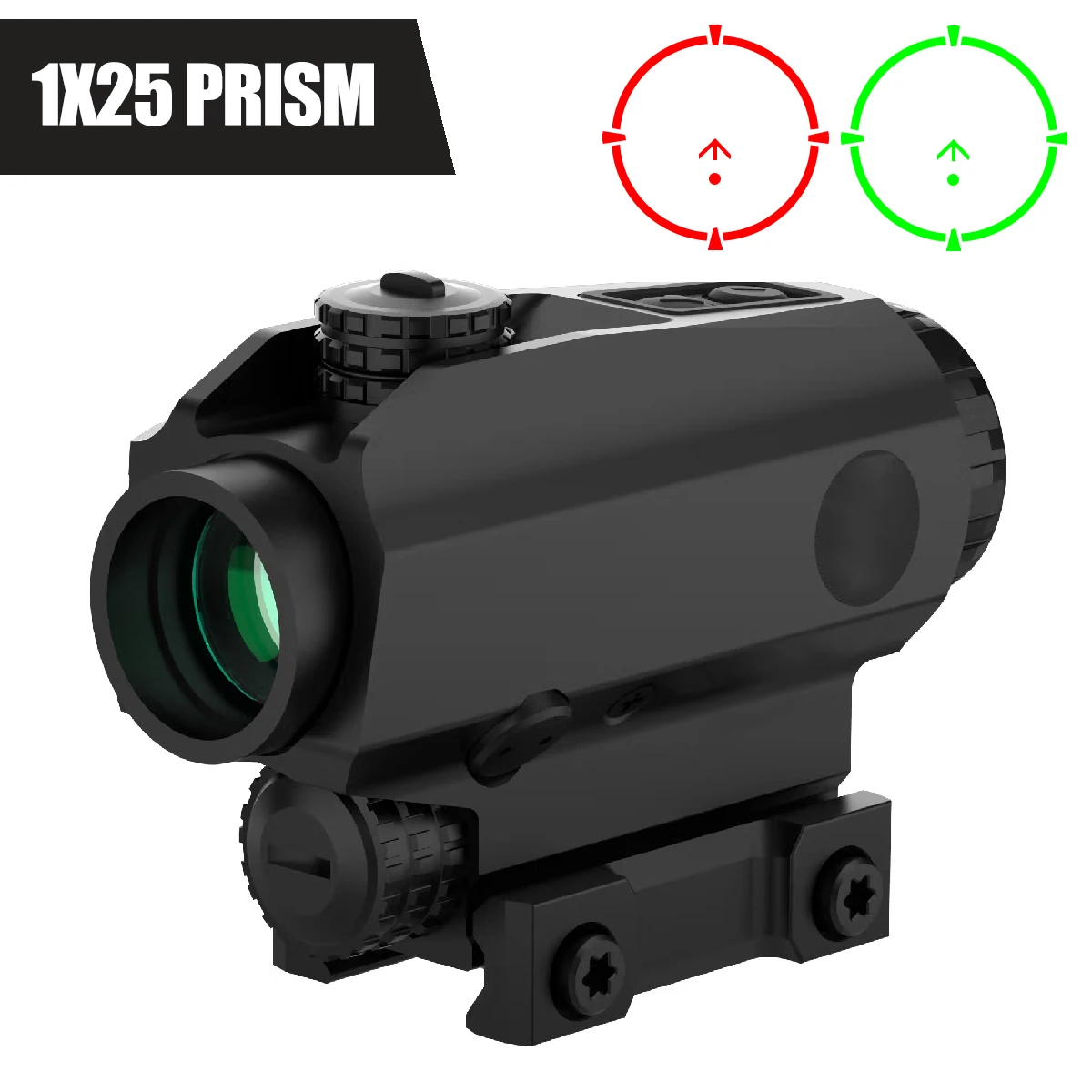 التكتيكية 1X25 المنشور نطاق أحمر أخضر نقطة البصر 1X المكبر مع الأحمر الأخضر دائرة شبكاني نطاق بندقية لملحقات الصيد #1