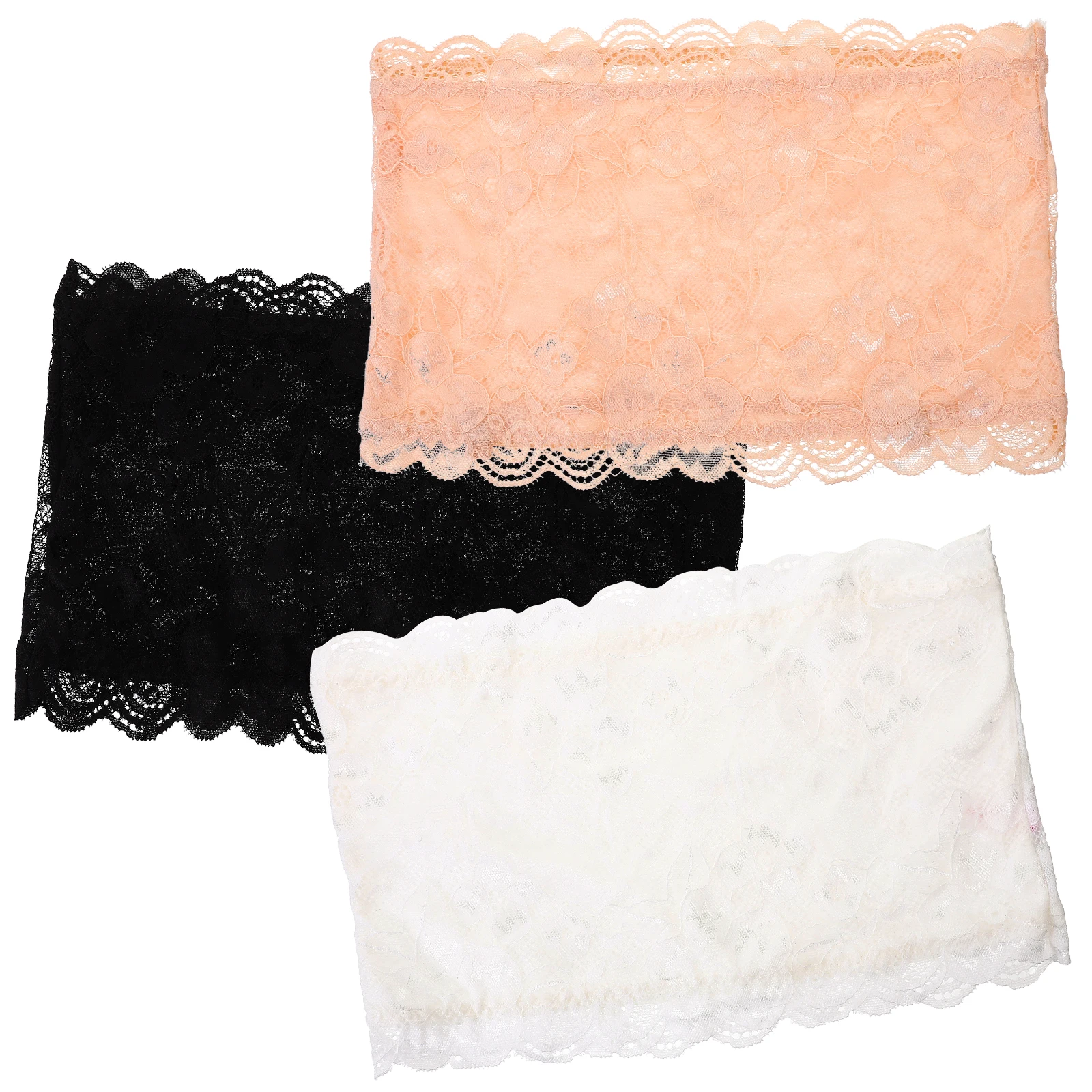 

3pcs Bandeau Tube Top Women Anti-exposed Strapless Seamless Underwear Elastic Bra Padded Summer Comfortable Lingerie