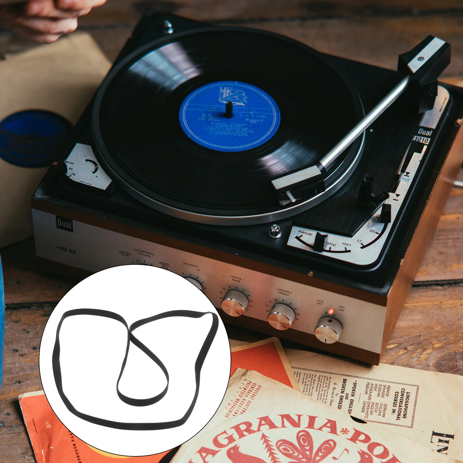 Black Vinyl Record Player Belt Rubber Cassette Drive Belt For Tape Recorder Repair Replacement Durable Smooth Transmission