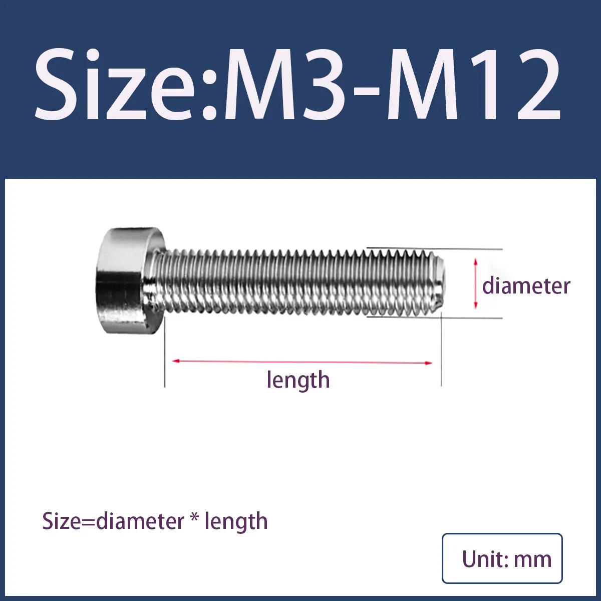 Cylindrical Head Hexagonal Titanium Alloy Bolt M3 - M12 - High Strength Rustproof Fastener for Industrial/DIY Machinery Use