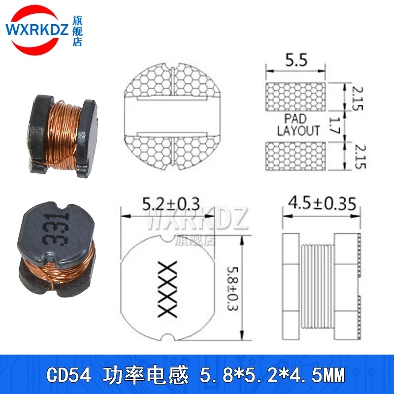 10pcs SMD Inductor Power Inductance CD54 Wire Wound Chip 2.2 3.3 4.7UH 6.8UH 10UH 22UH 33UH 47UH 68UH 100UH 220UH 330UH 470 1000