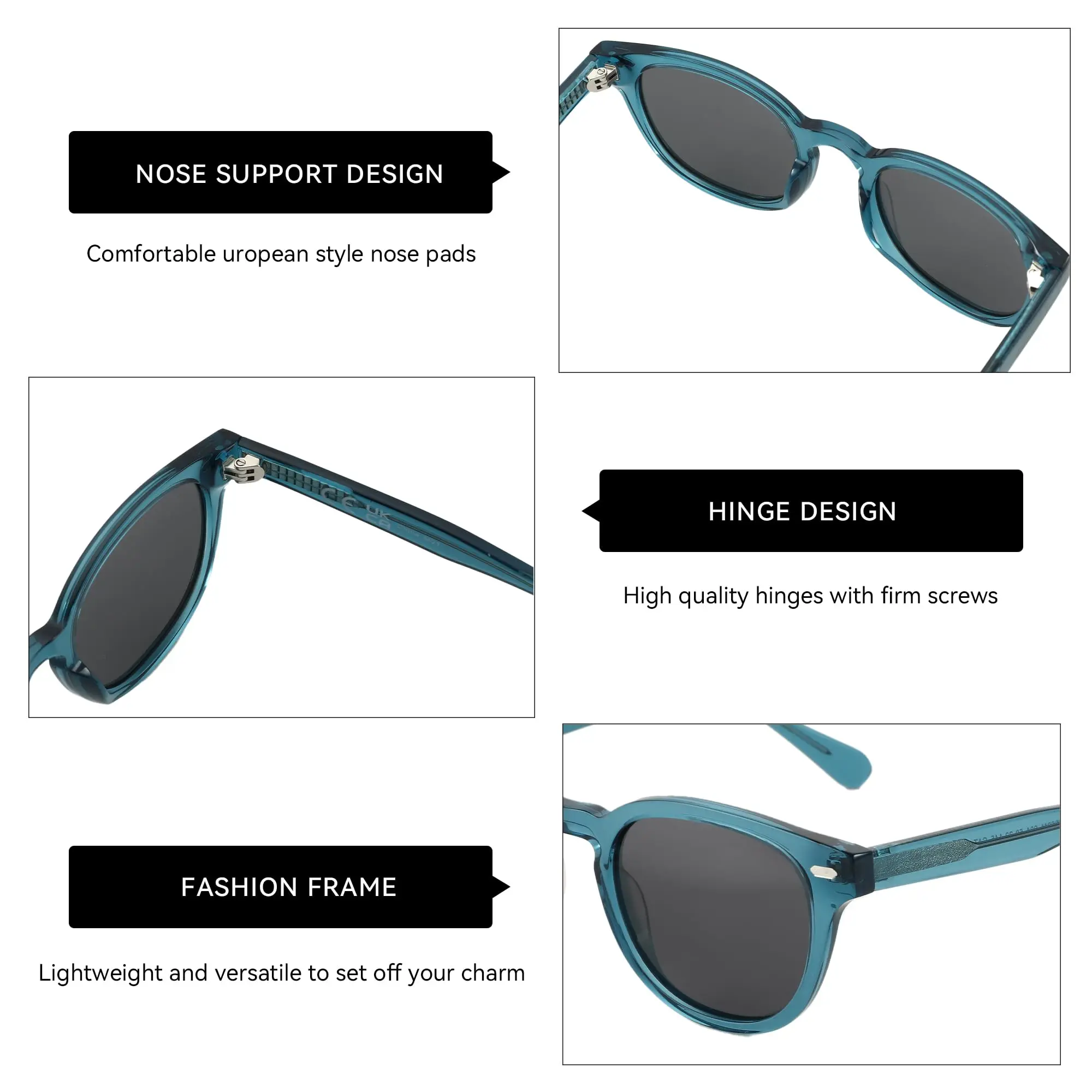 Lightweight Polarized Sunglasses - Round Frame with UV Protection Cameron | Round Polarized Sunglasses for Men – WMP Eyewear main image 2