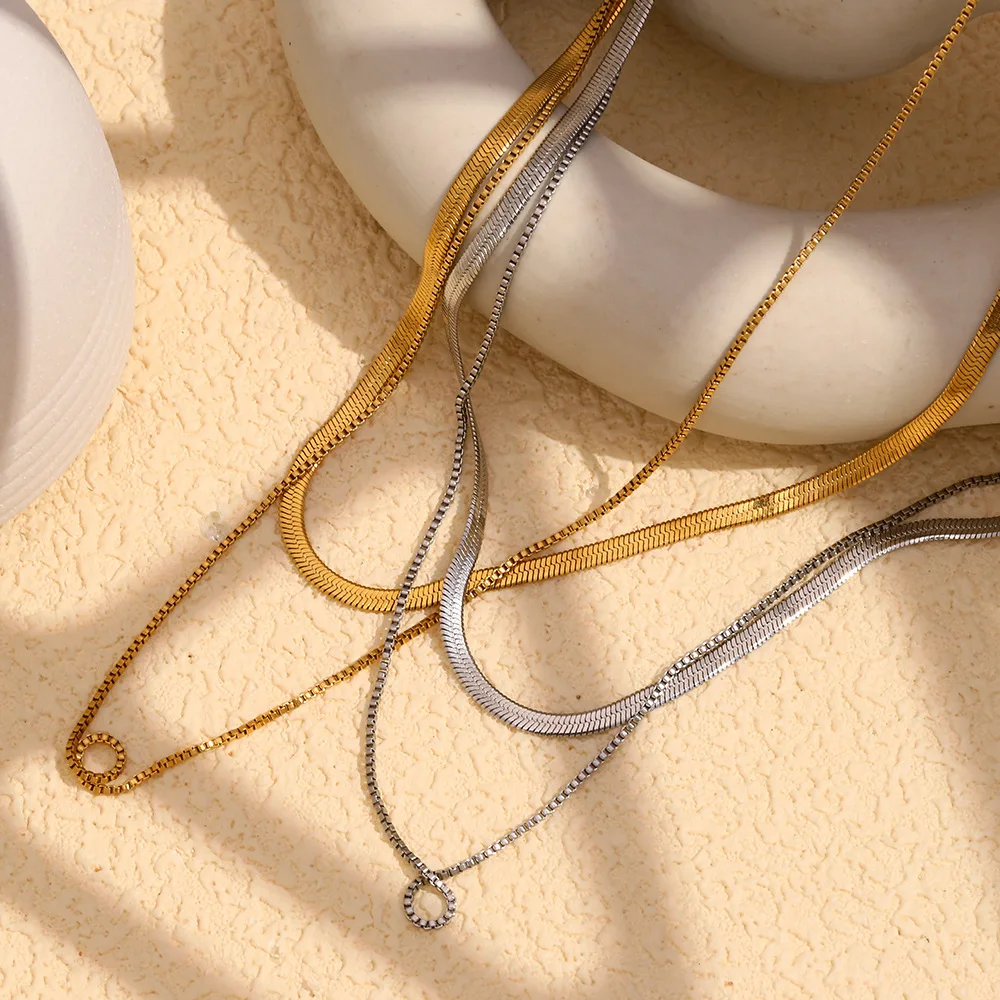 2022 di alta qualità coreano 18 carati placcato oro Fine gioielli donne fata doppie catene collane per i regali della mamma del pendente della luna