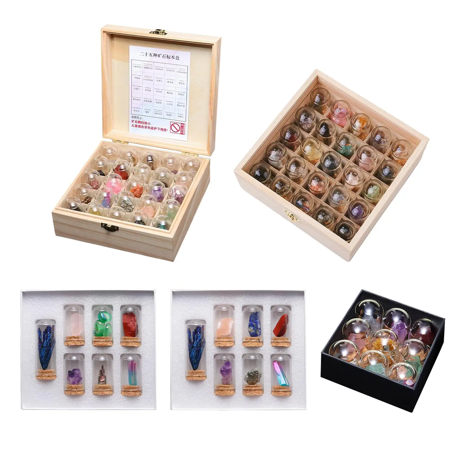 Nouveauté Collection de roches et minérales Kit d'éducation scientifique naturelle pour cadeau