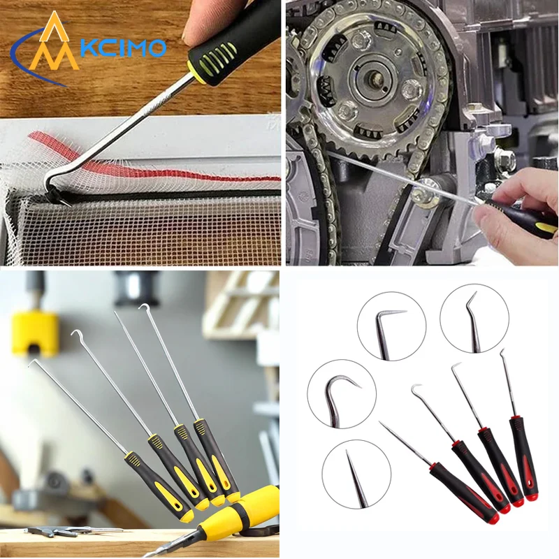 

4Pcs Premium Car Oil Seal Screwdriver Set, O-Ring Gasket Puller Remover, Chrome Vanadium Steel Hook Pick Repair Tools