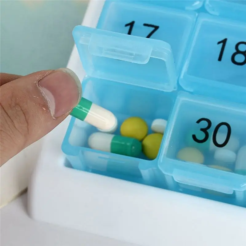KSOL Monthly Pill Organizer 31 Compartments, 1 Per Day, 4 Week Full Month 31 Day Pill Organizer,Black