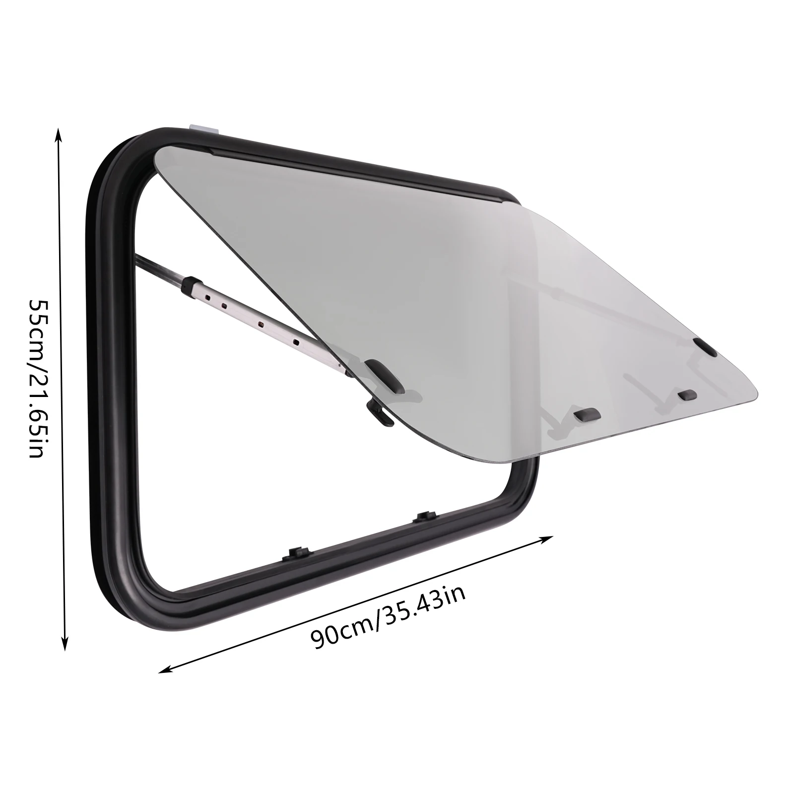 High-Quality RV Window with 65° Ventilation Angle, Aluminum Alloy Frame, Tempered Glass, Privacy Screen, Easy Installation,