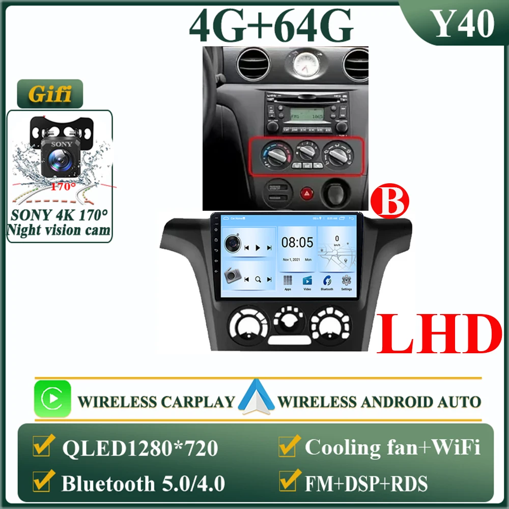 2K Android 16 autoradio voor Mitsubishi Outlander 1 2002-2008 multimediaspeler GPS navigatie Carplay split screen 2K