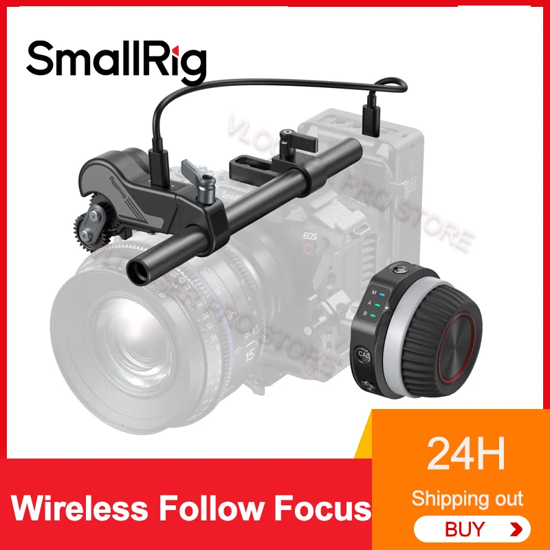 Smallrig Wireless Follow Focus Kit Streamlined Control Boosted High Damping Focus Control Supports PD & QC Fast Charging 12V Kit