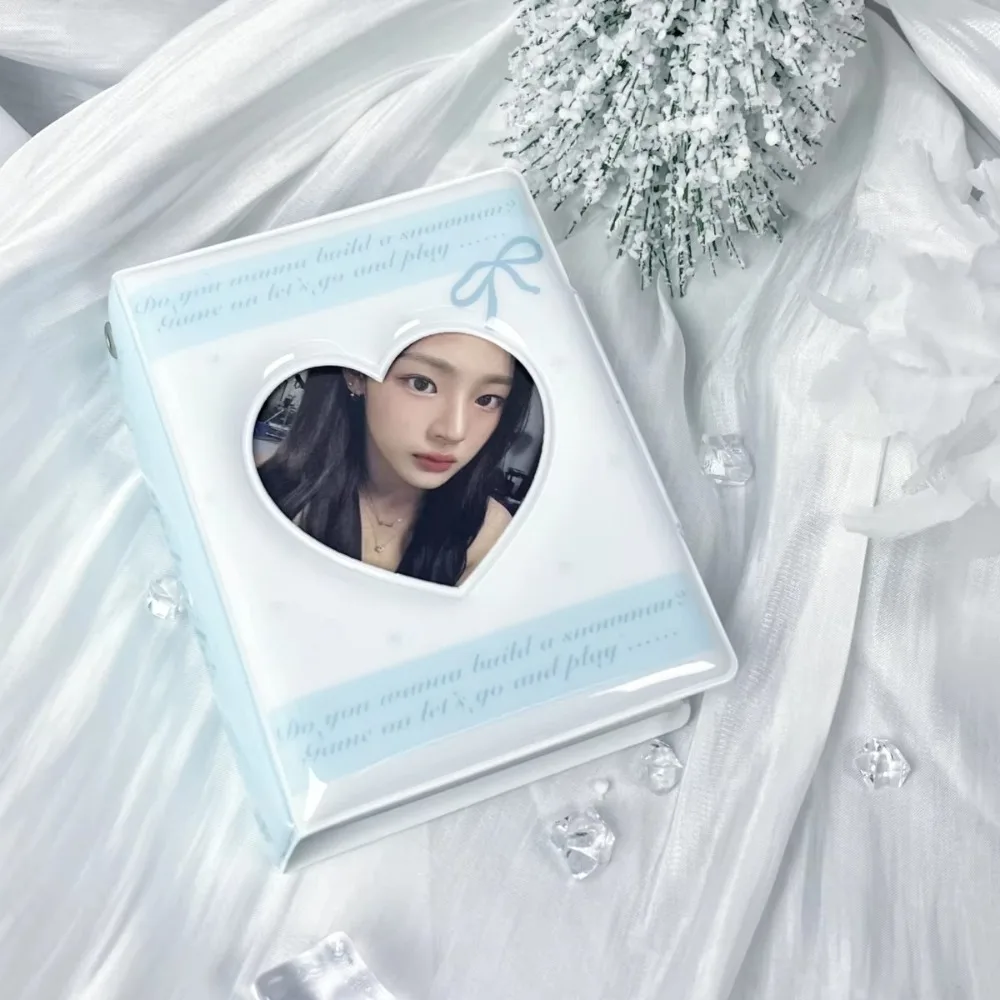 Cute PVC Card Book Heart Shaped Hollow Design 32 Slots Card Binder 3-3.5 Inch Photo Album