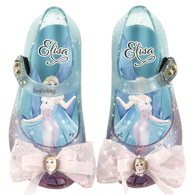 Cartoon Frozen Elsa Sandals Summer Baby Girls\' Shoes Home Anti Slip Infant Girl‘s Sandal Soft Sole Beach Kids Shoes Toddler