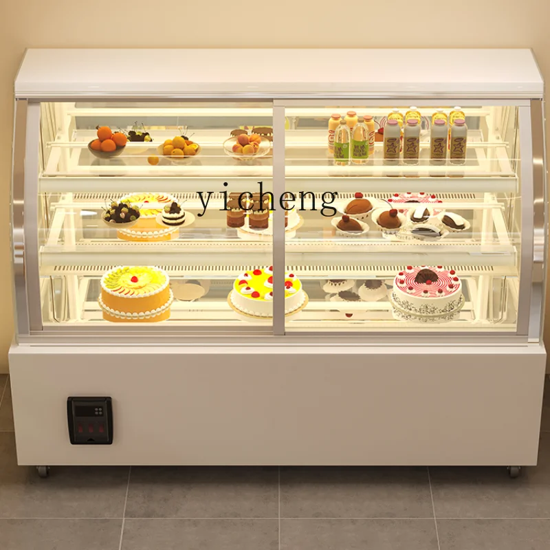 Tqh Hotel Buffet Dessert Cake Refrigerated Display Cabinet Front Door Coffee Shop Fruit Fresh Cabinet