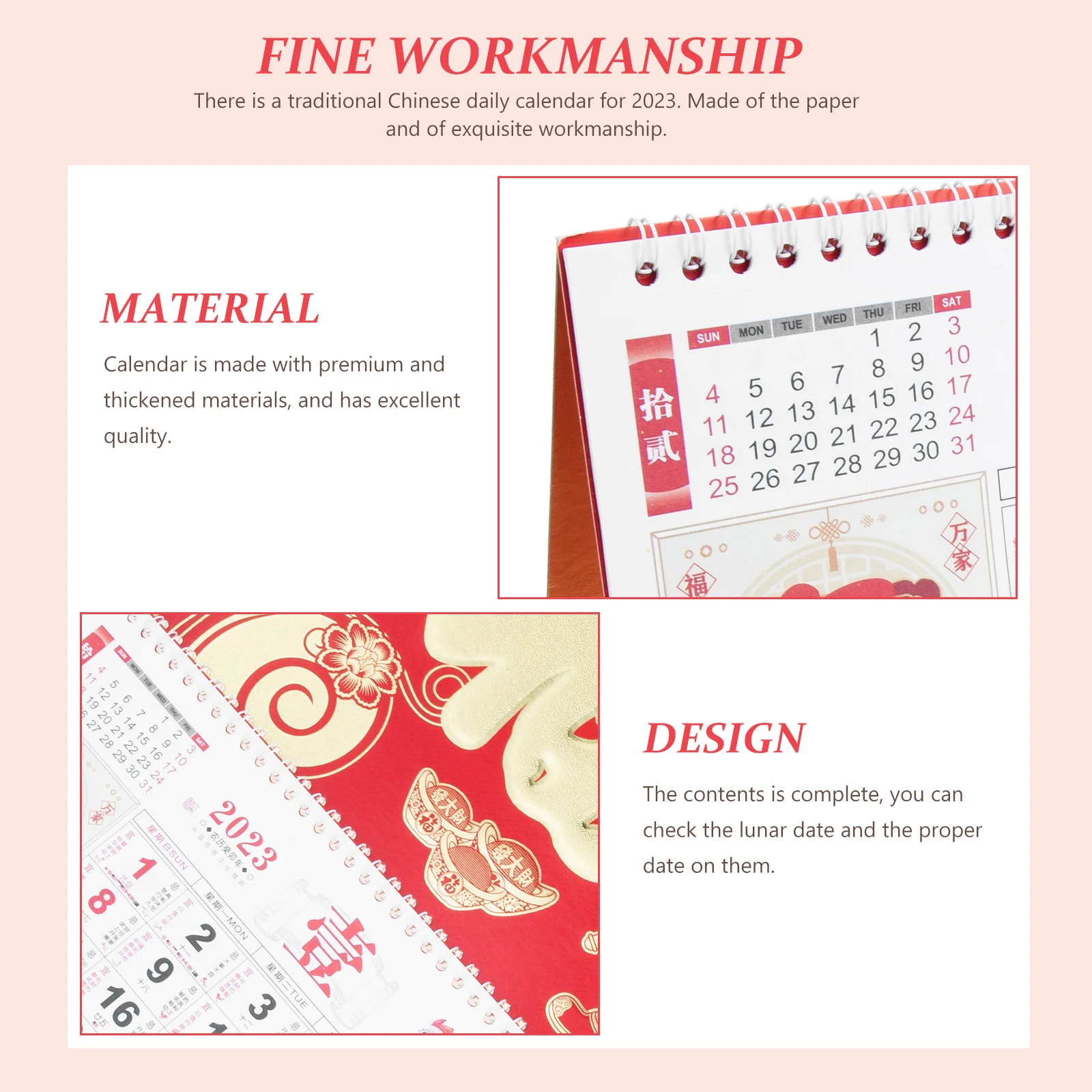 

Premium Thickened 2023 Wall Hanging Rabbit For Home Office Chinese Lunar New Year Tearable Paper Hanging Calendar 2023 Year Of
