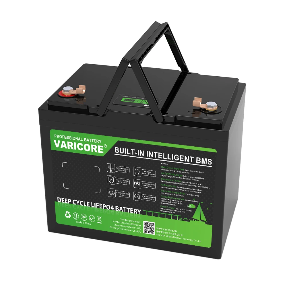 VariCore 12.8 فولت 90AH LiFePO4 بطارية 12 فولت بطاريات ليثيوم فوسفات الحديد دورات العاكس ولاعة السيارة الشمسية + 14.6 فولت 10A شاحن