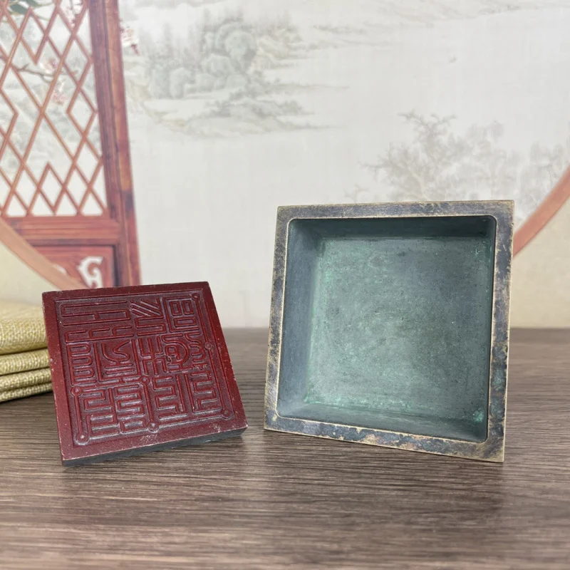 

Copper Arctic Inclined Set Printing Ornament Retro Chinese Style Home Study Office Decoration Collection Gift