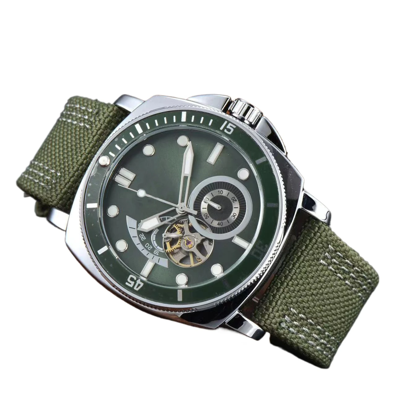 Jingpai Men's Automatic Mechanical Watch High Quality Four-pin Hollow Luminous Cloth Strap Watch