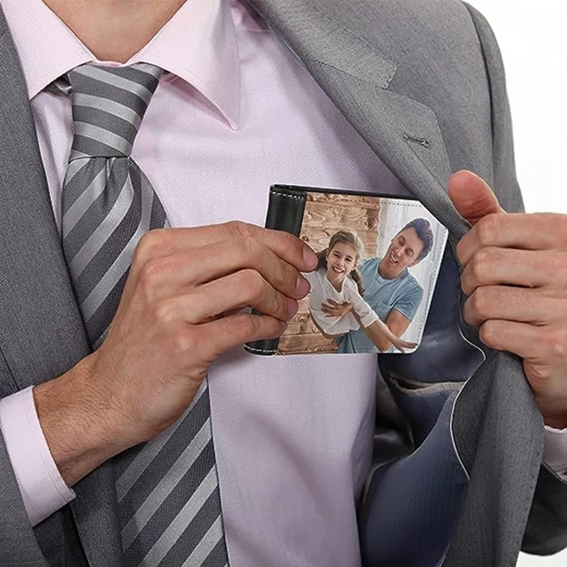 กระเป๋าสตางค์ระเหิดเปล่า 4PCS กระเป๋าสตางค์ระเหิดว่างเปล่าสําหรับชาย PU การถ่ายเทความร้อน DIY Bank