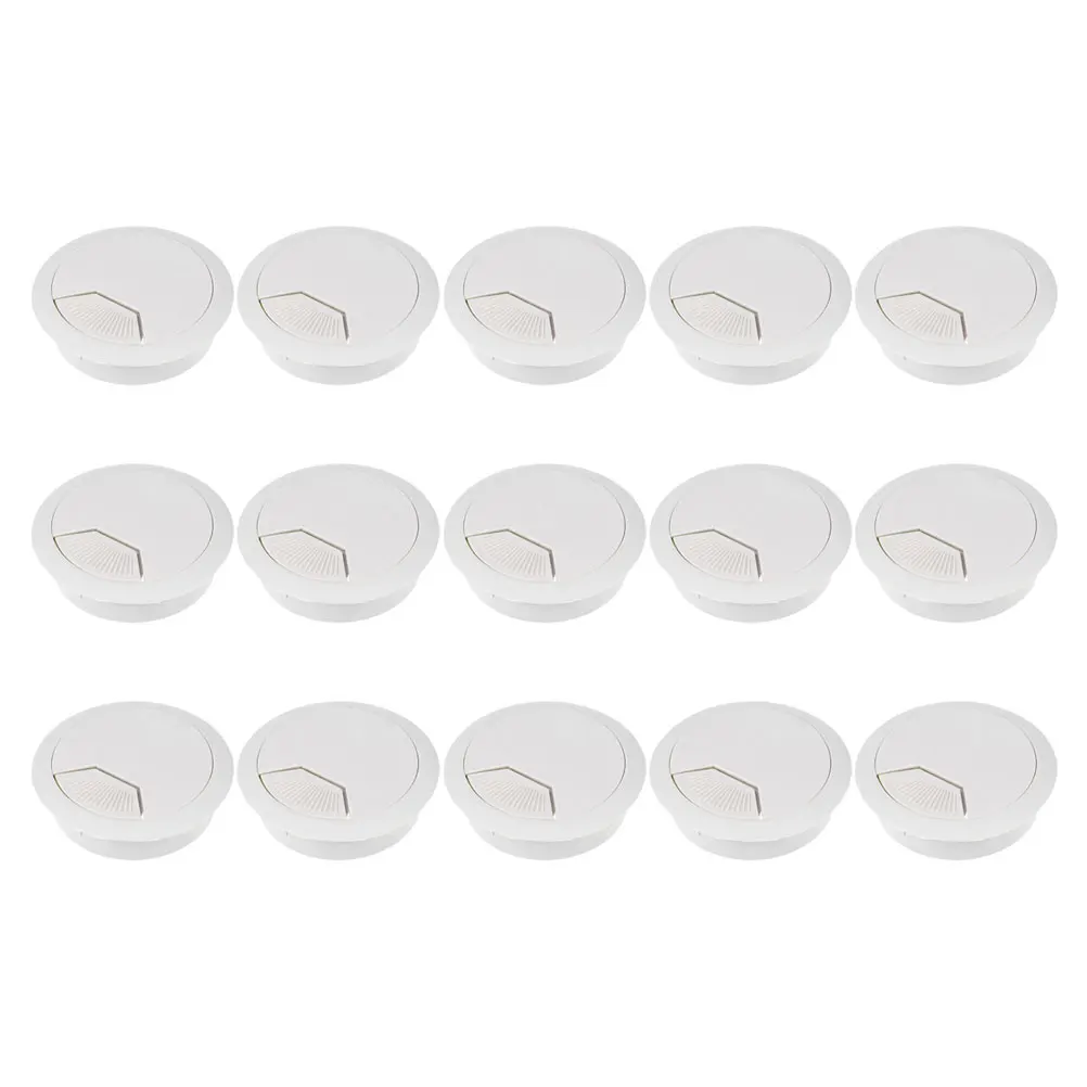 

15 Pcs Cable Hole Cover Round Plastic 50mm Drilling Desk Accessory Office Home Hotel Bank ganized Tidy Durability Practicality