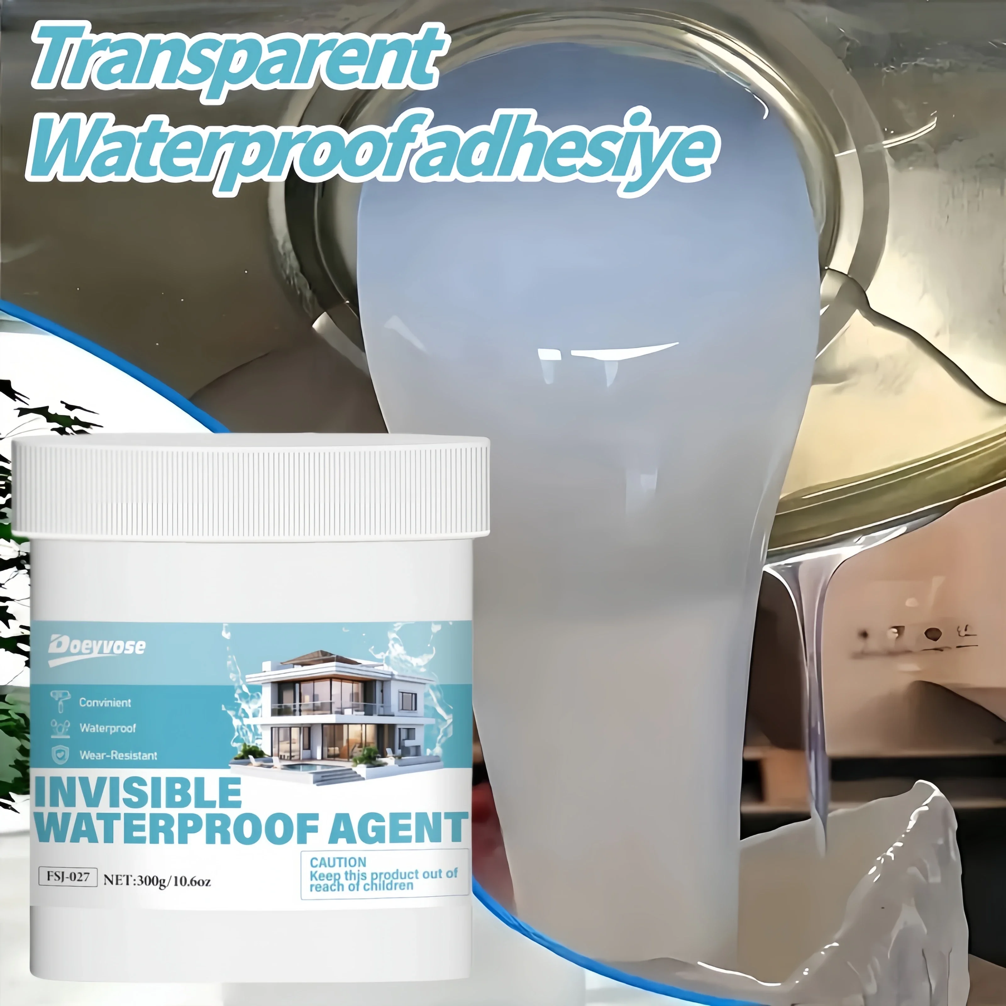 500g/300g/100gSuper Bond Waterproof Sealant Agent Invisible Anti-Leak Glue With Brush Indoor Outdoor Wall Crack Sealing Adhesive