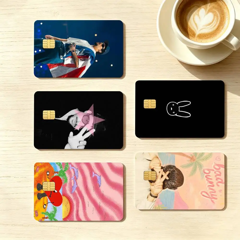popular singer B-Bad Bunny  Credit Card HD Stickers Small Chip Waterproof Sticker Game Card Decal Gift