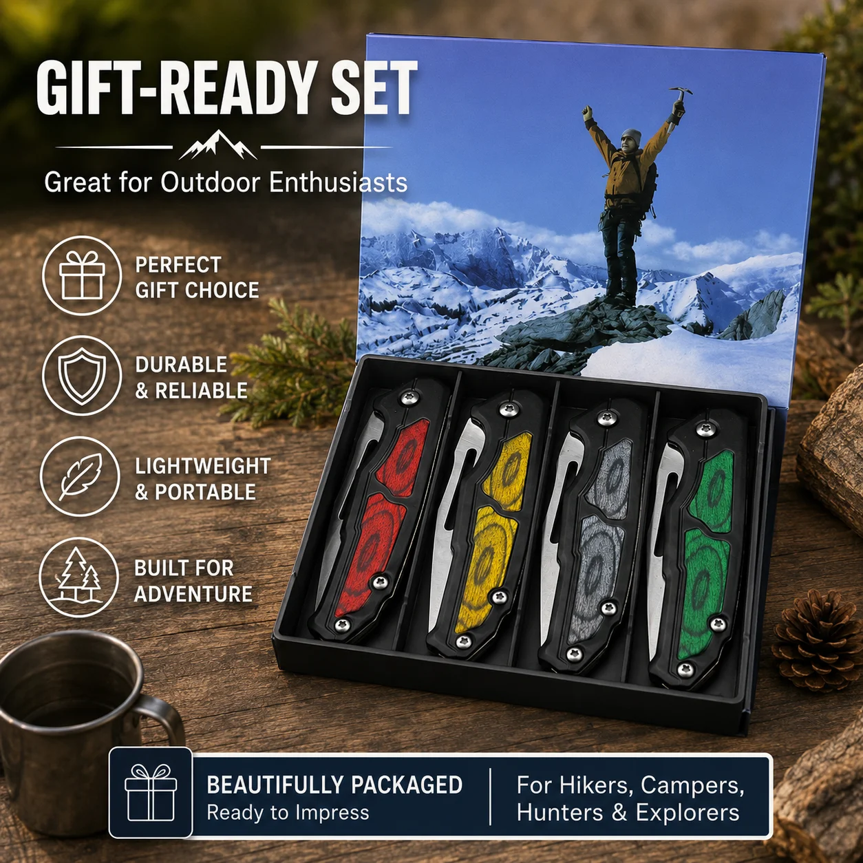 Conjunto de 4 Facas Dobráveis  - Camping Cooking Knife Set avaliação e preço