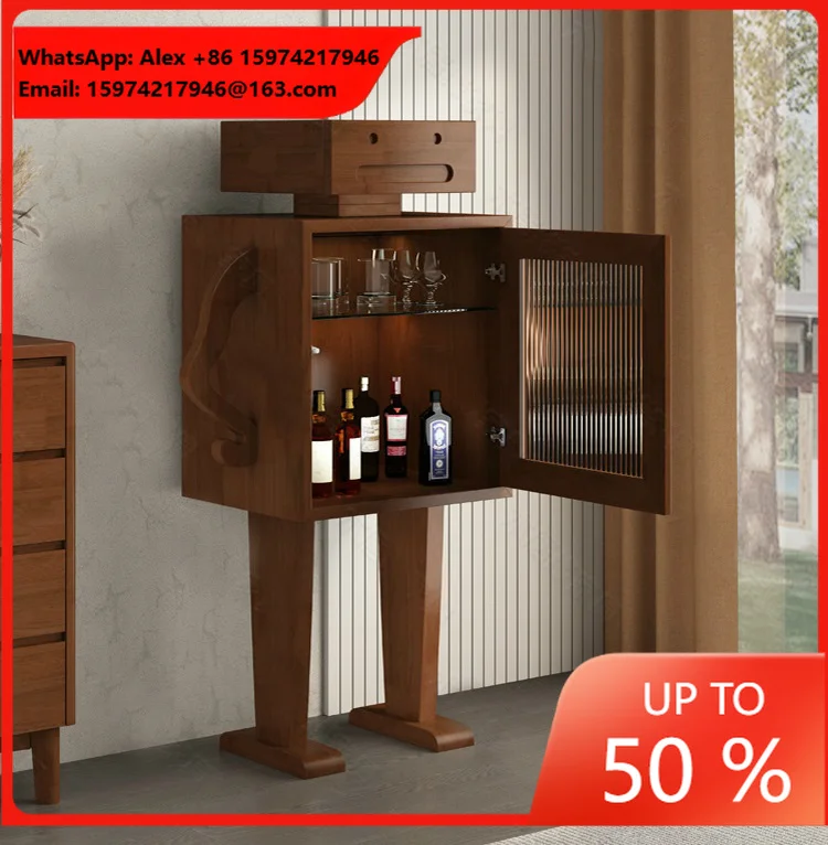 Creative Design Solid Wood Robot Sideboard Storage Side Wine Cabinet For Living Room Dining Room Cabinet Home Bar
