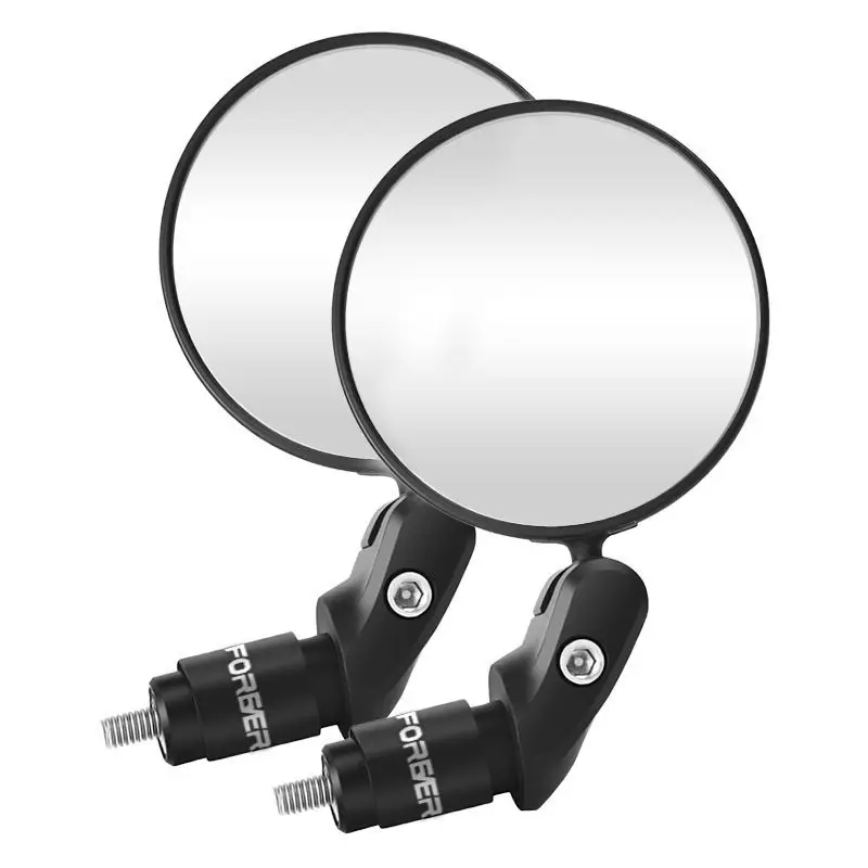 Bike Rearview Mirror 360 Degree Rotatable HD Convex Black Handlebar End Multi-angle Adjustable For Mountain Bike Cycling Safety