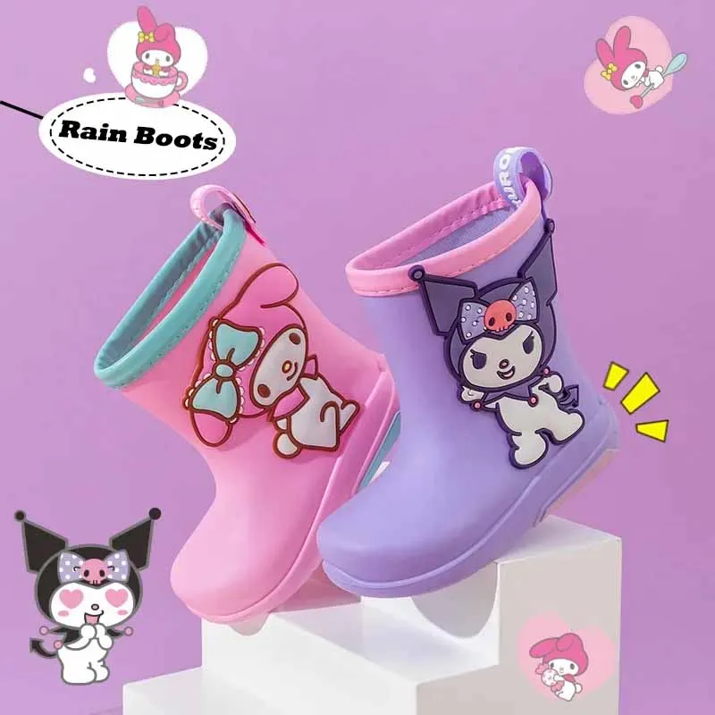 Four Seasons Childrens Waterproof Rain Boots Toddler Baby Sanrio Cartoon Anime Rain Boots Kid\'s Rainboots Children Rubber Boots