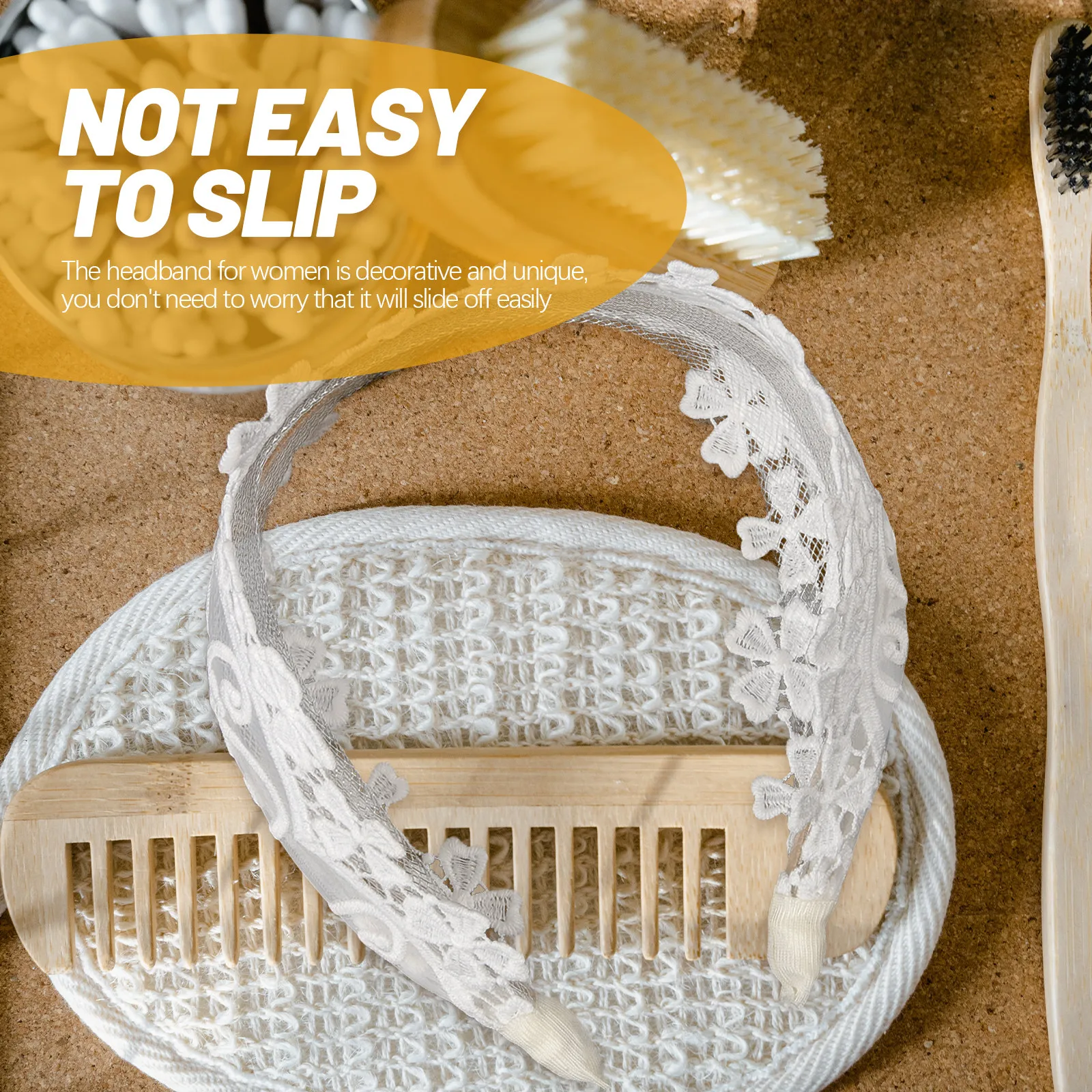 

Fashion Lace Wide Headband for Women Girls Soft Lightweight Headband Daily Use Party Concert Decorative Accessory