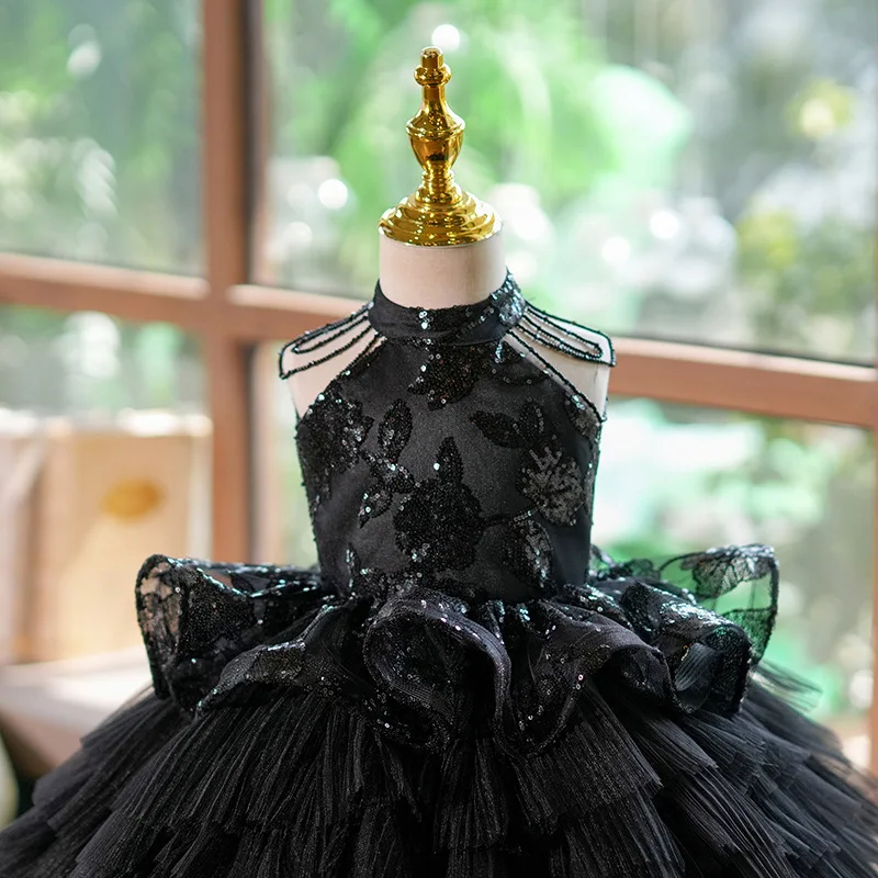 Girls' Evening Dress Princess Gown Light Luxury Niche High-end Children's Fashion Show Piano Performance Outfit El