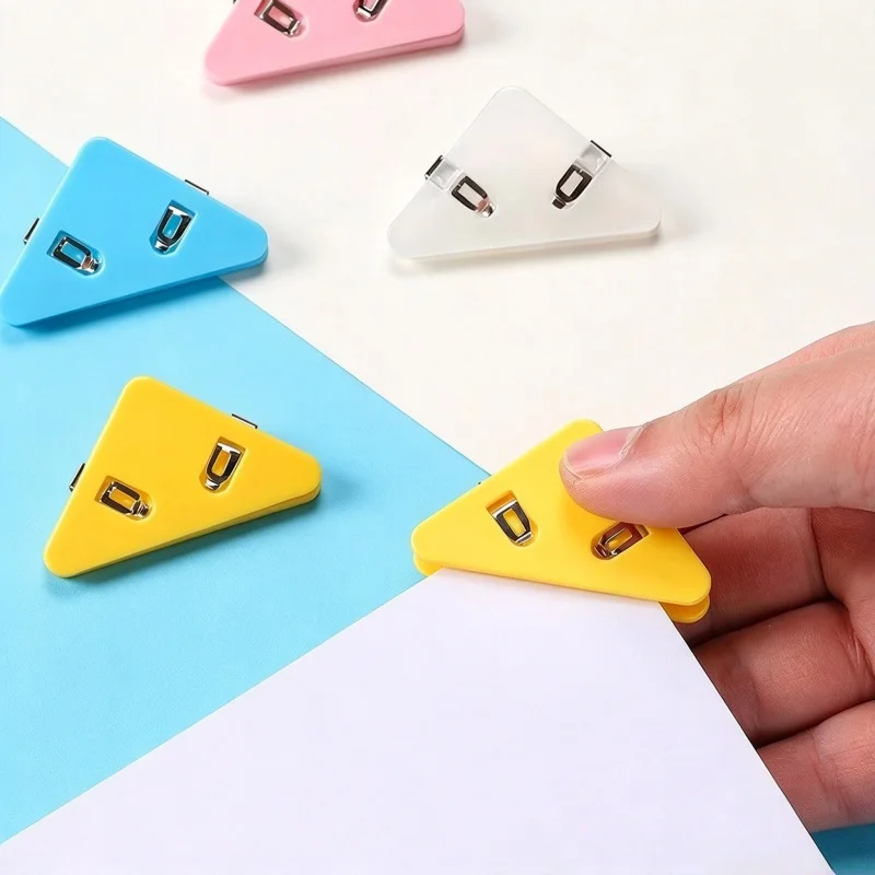 3/5pcs Creative Triangle Clip Bookmark Holder Book Folder Snack Folder Office Stationery Book Folder Desktop Storage Folder