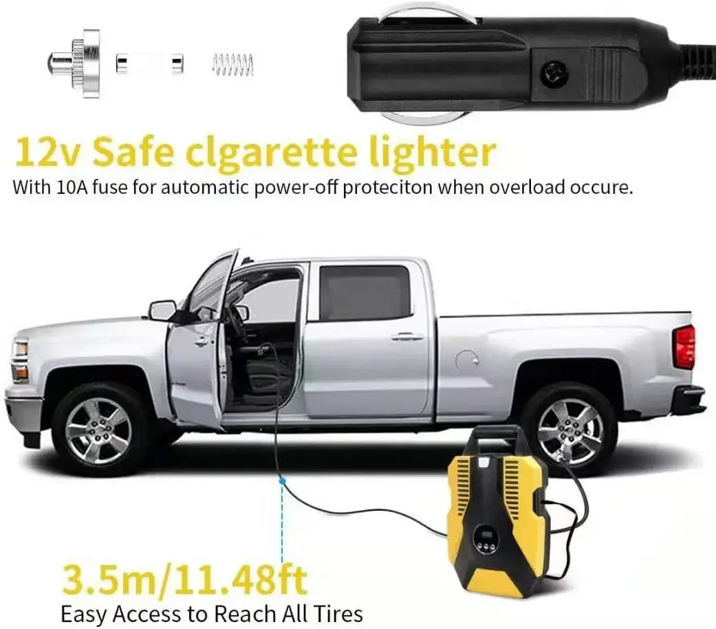 12v Air Compressorcar Portable Tire Inflator Air Compressor Car Compressor Car Tyre Air Pump Vehicle Tools Tire Inflators