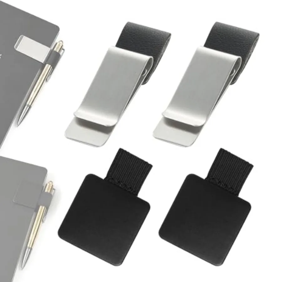 

Pen Holder Compatible with Rocketbook-Pack of 4, Adhesive Pen Loops and Metal Leather Pen Clips, Compatible with Rocketbook Acc