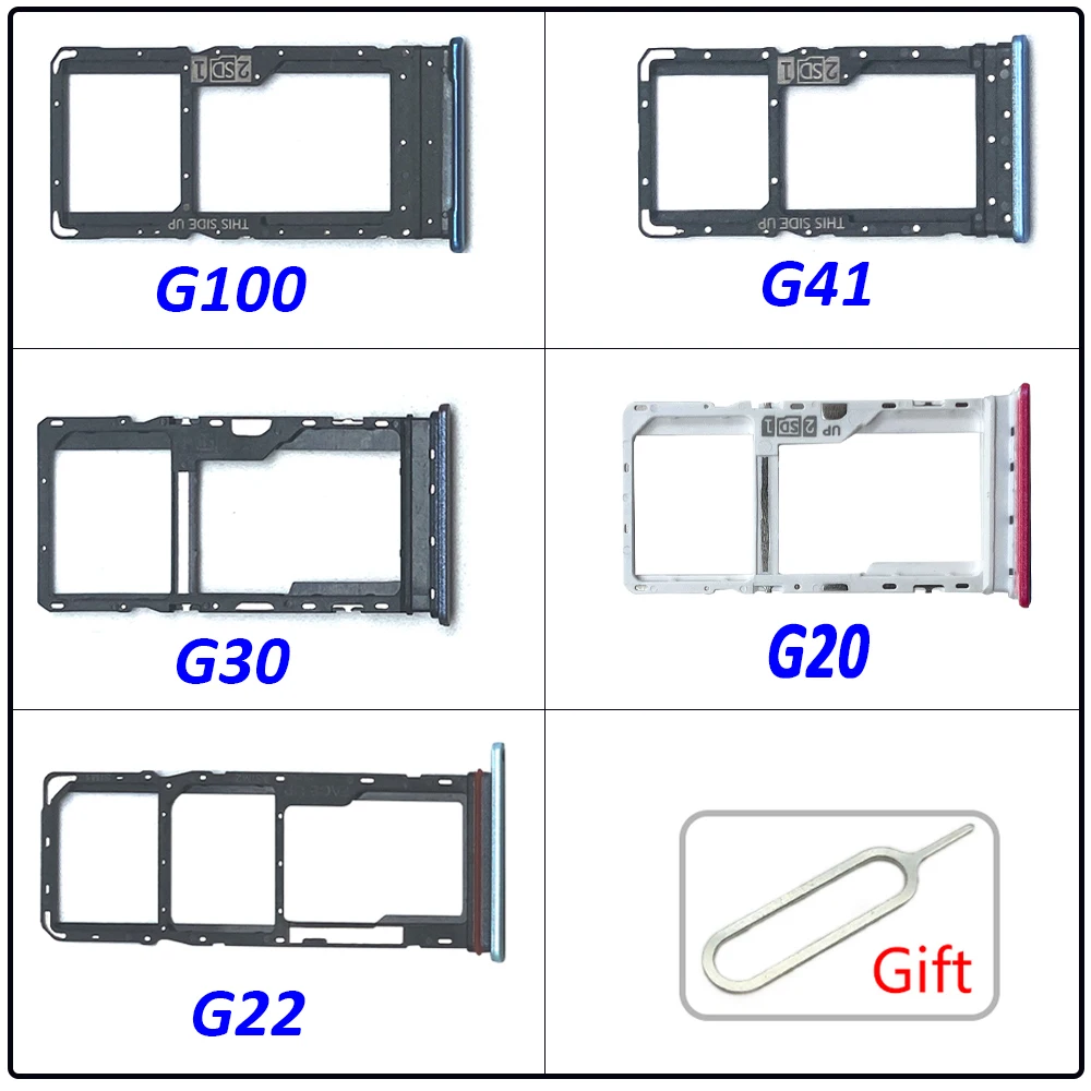 NEW SIM Card Tray chip slot drawer Holder Adapter Accessories Repair Part For Motorola Moto G22 G30 G41 G31 G20 G100 + Pin