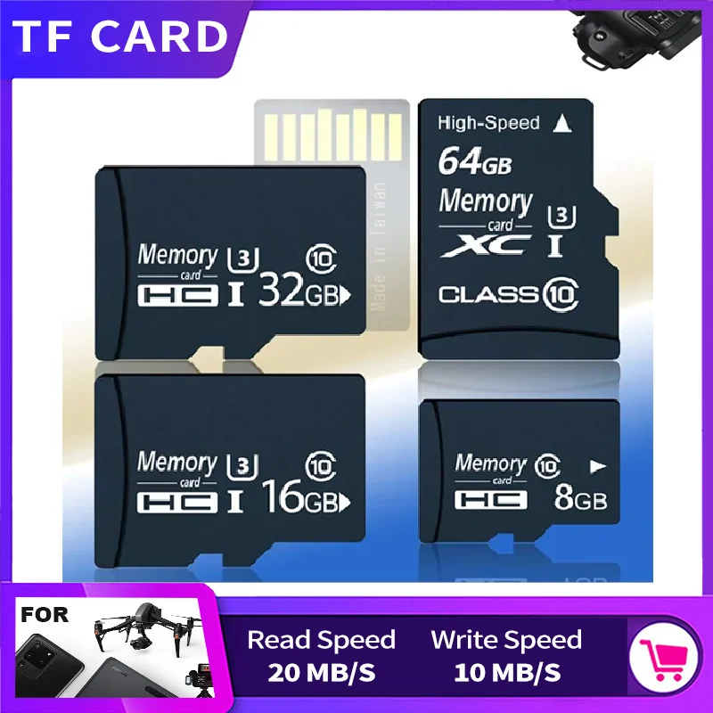 Memory Card For Camera Phone Mobile 128GB Flash Micro SD Card TF 32GB 64GB Class 10 HC Mini Portable Memory Cards