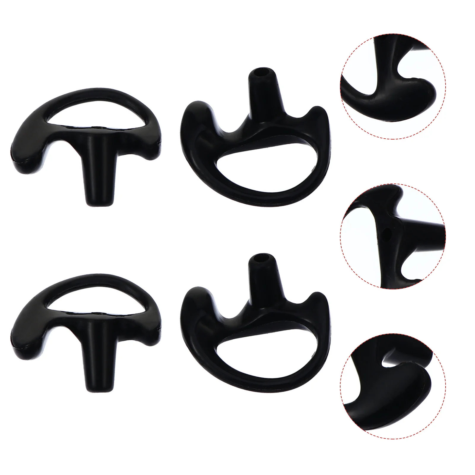 

2 Pairs Ear Plugs Silicone Earplugs Earmold for Acoustic Coil Tube Earpiece Insert Bud Headset Black Two
