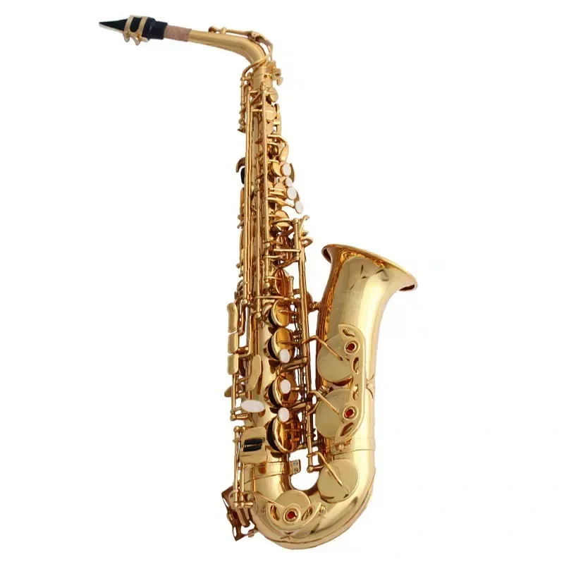 

Beginner E Flat Saxophone Alto Gold Color Lacquered Elbow Saxophone