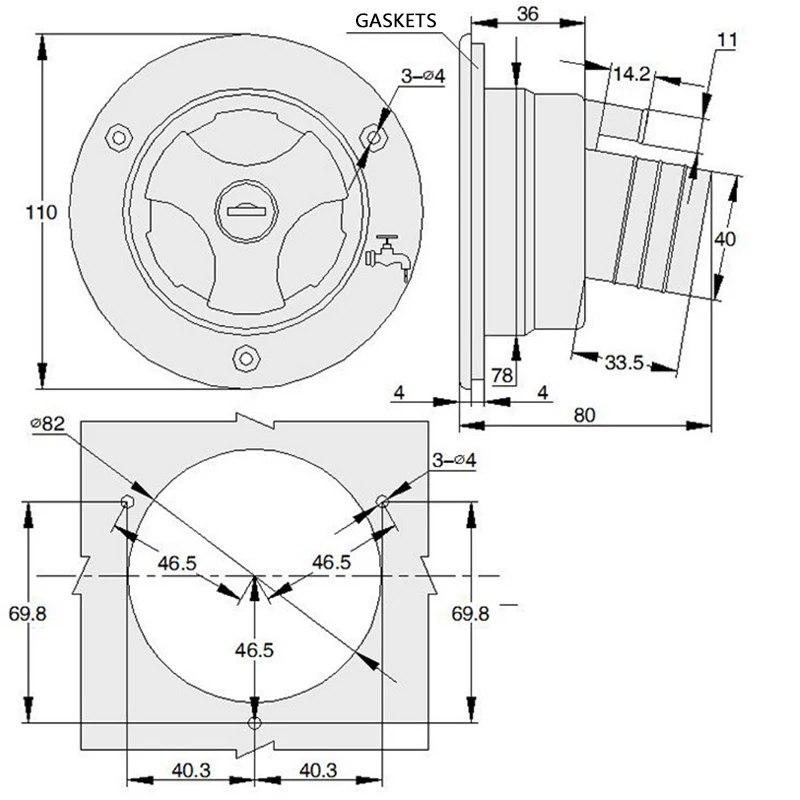Для Fiamma RV запирающая крышка заливной горловины для воды и запасные части для ключей, аксессуары для автодома, каравана 98658-001