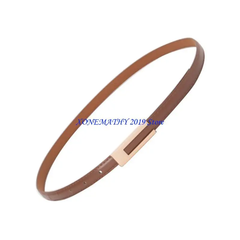 

F42F Регулируемый ремень с пряжкой PU Тонкий ремень для взрослых Harajuku Универсальные поясные ремни