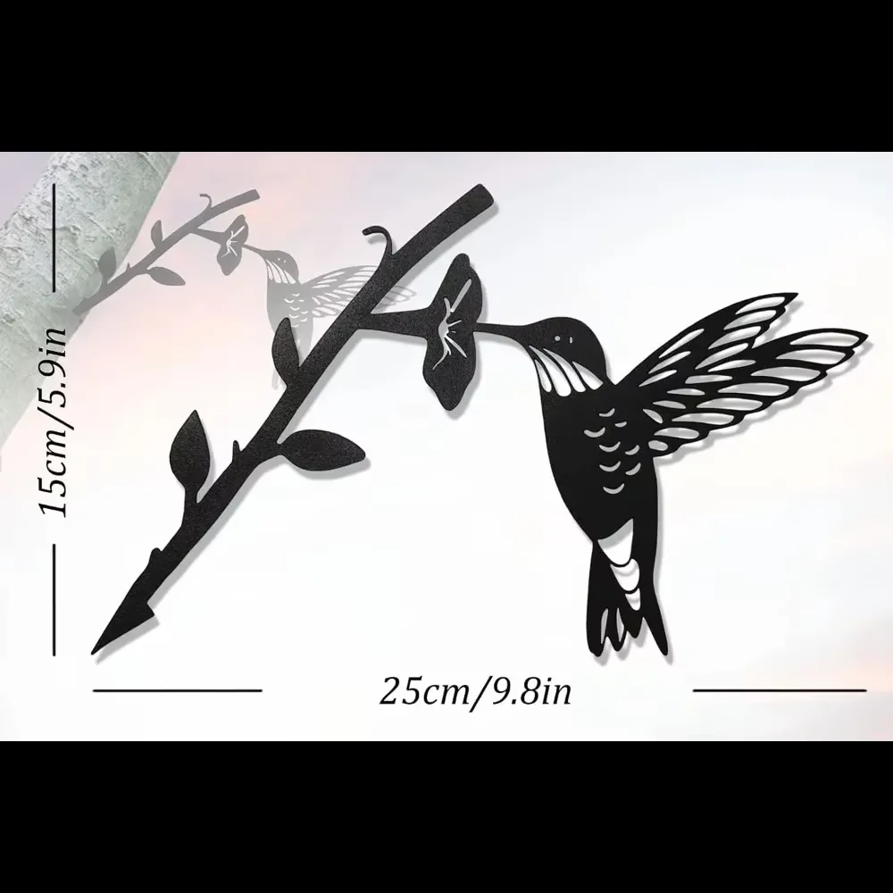 CIFBUY Hummingbird Metal Silhouette Decoration Stunning Graceful Yard Garden Ornament Outdoor Beauty