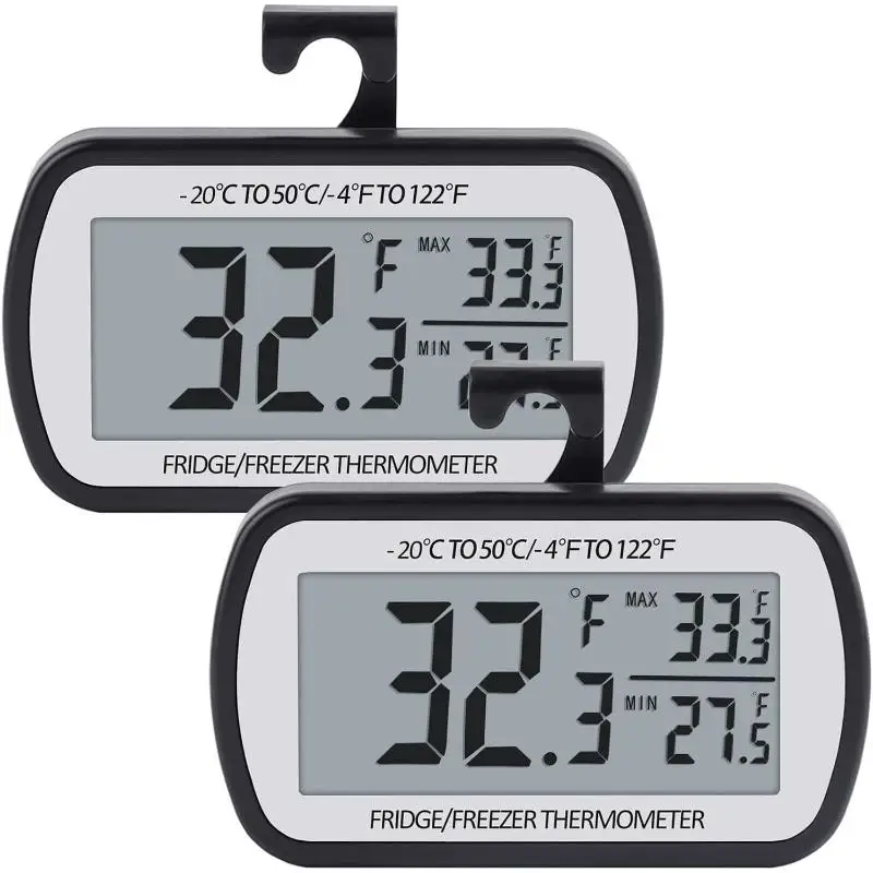 Digital Freezer Room Thermometer Large LCD Waterproof Magnetic Back Hook Temperature Monitor For Kitchen Home Restaurant
