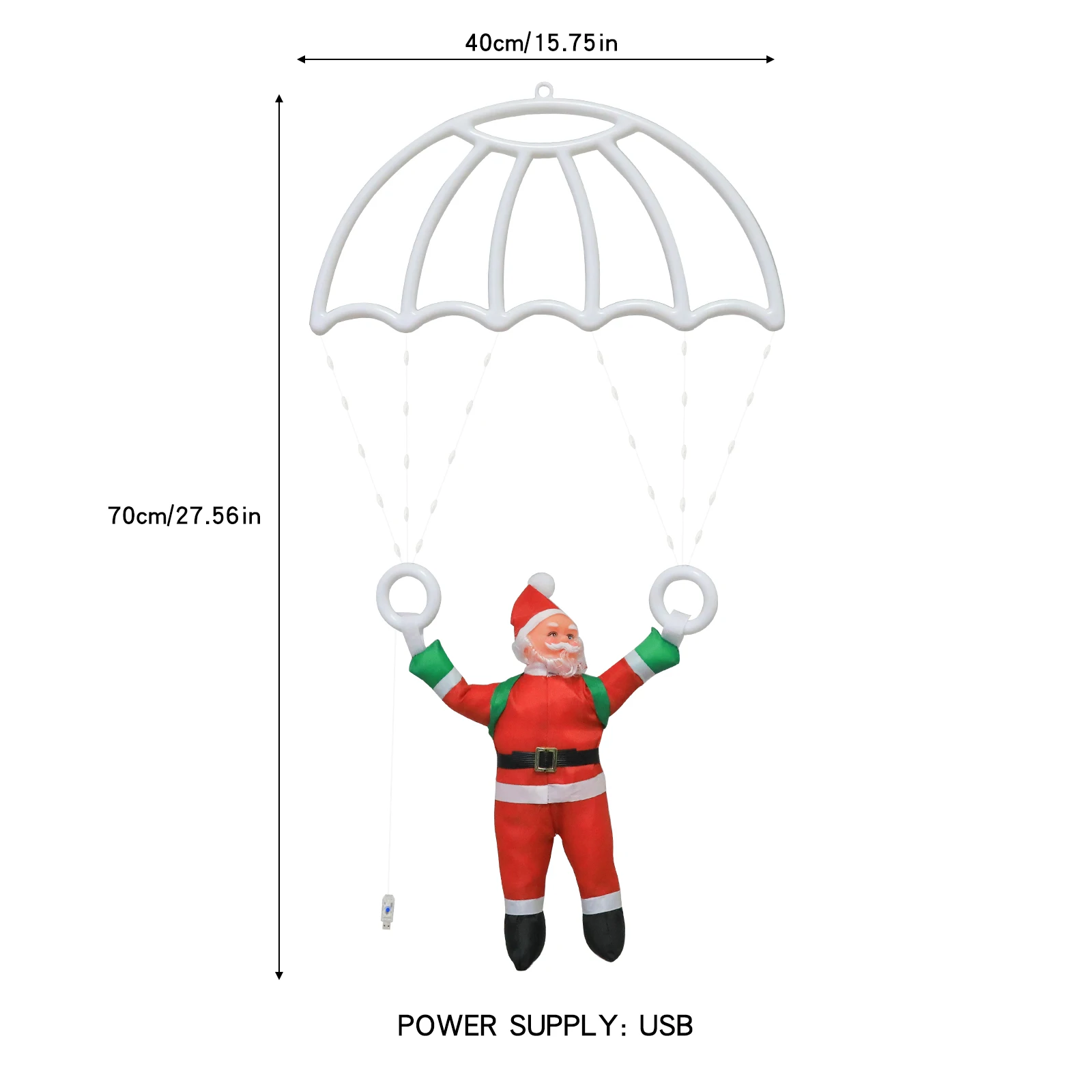 Christmas String Lights LED Santa Claus Parachute Light String USB Power 8 Modes Indoor And Outdoor Christmas Atmosphere Decora