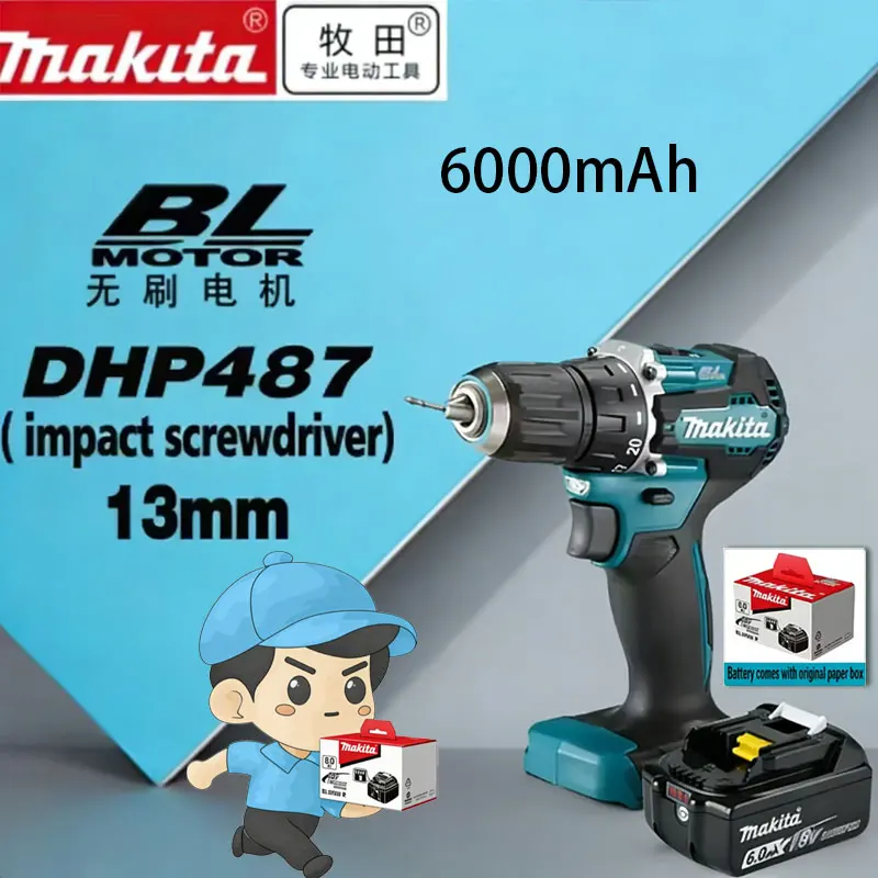

Brand new original Makita 6000mAh battery DHP487 cordless impact screwdriver drill brushless electric impact 18V rechargeab