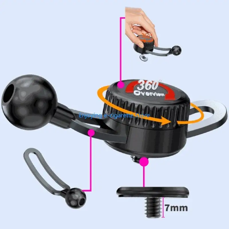Telefonhalterbasis mit 17-mm-Kugelkopf, 1/4-Schraubanschluss für Telefonständer Y4QF – Detail 9