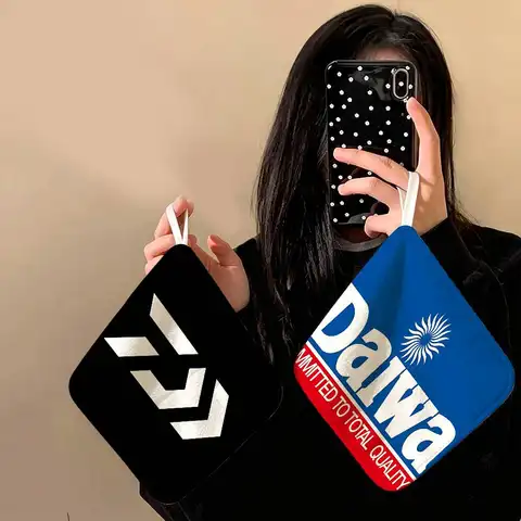 D-DaiwaS Fishing Logo Polyester Cotton Hand Wiping Towel, Hanging Design, Durable For Household Restaurant Toilet Use