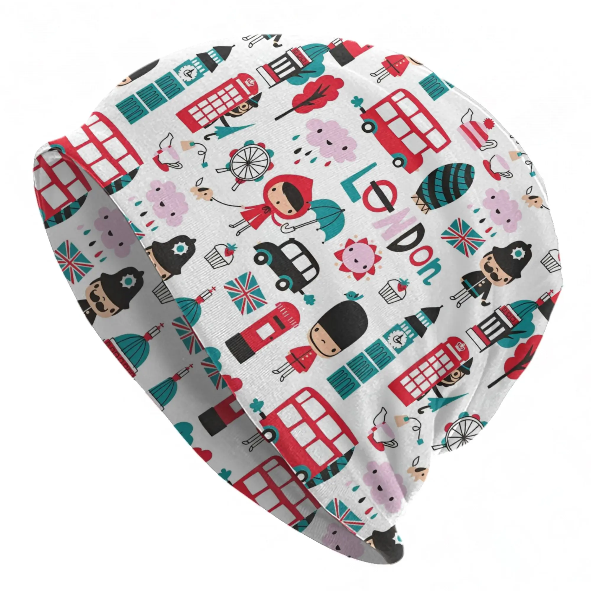 Enchanted London Landmarks Caps  Casual Autumn Winter Street Skullies Beanies Hats Spring Warm Dual-use Bonnet Hats