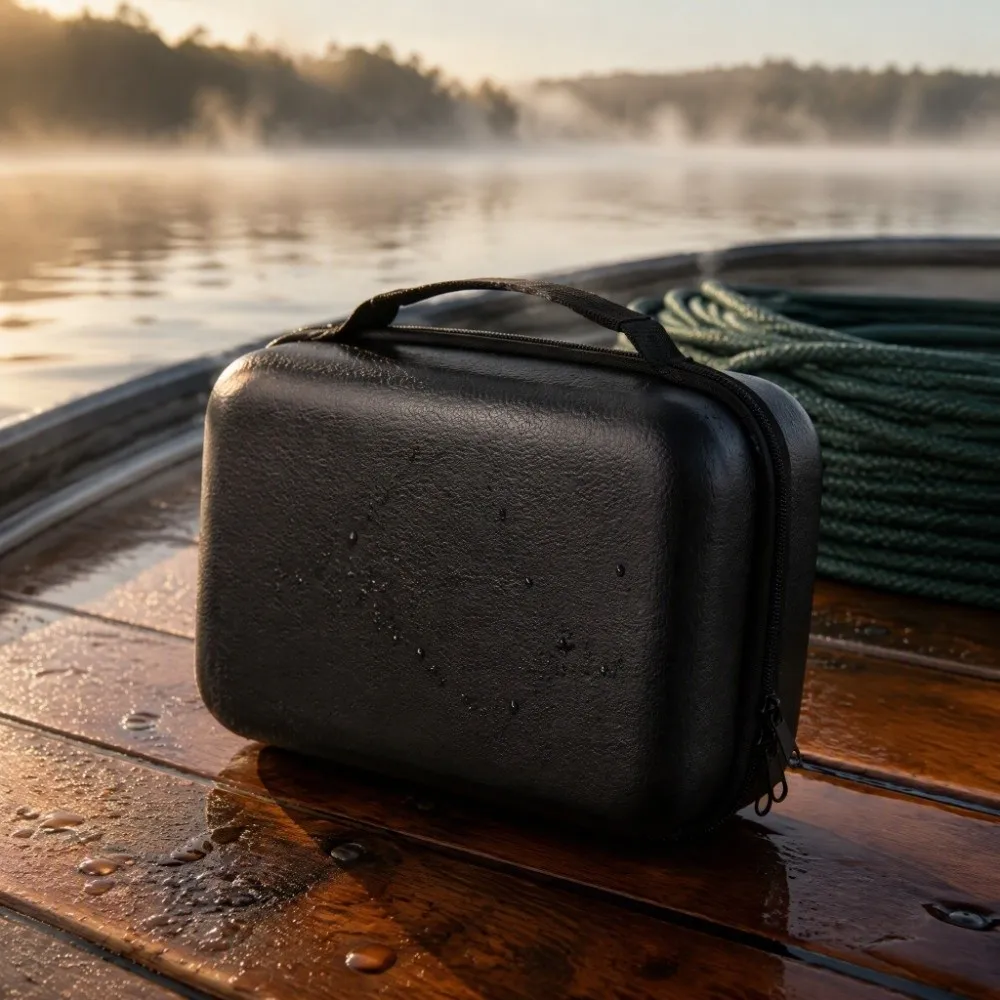 Waterproof Tool Storage Bag Baffle Design 27 x 20 x 14cm Fishing Reel Bag EVA Material Shockproof EVA Hard Shell Case
