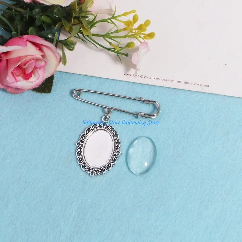 573B Wedding Bouquet Photo Charm Diy Pin Making Lace Frame Wedding Oval Photo Frame