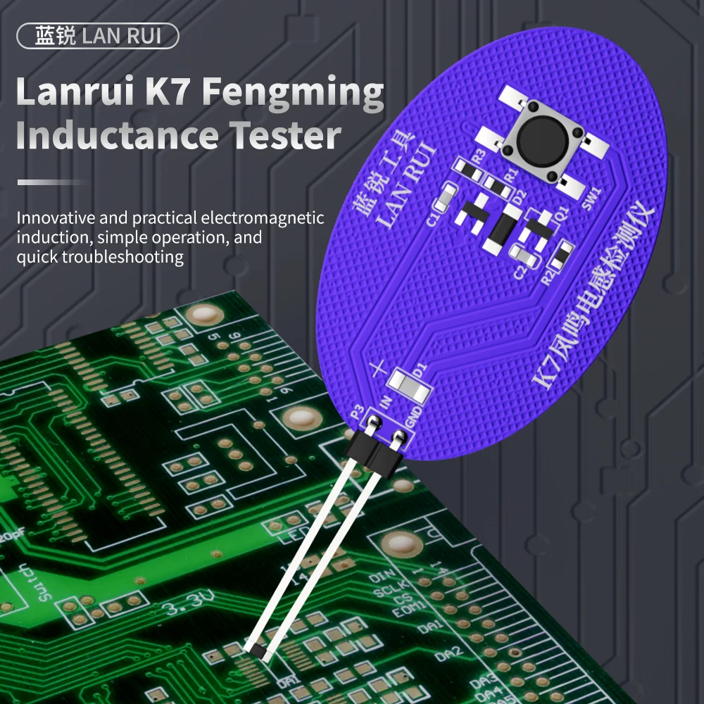 

LANRUI K7 тестер катушек материнской платы, детектор индуктора, быстрое обнаружение неисправностей, проверка электронных материнских плат, тестер катушек
