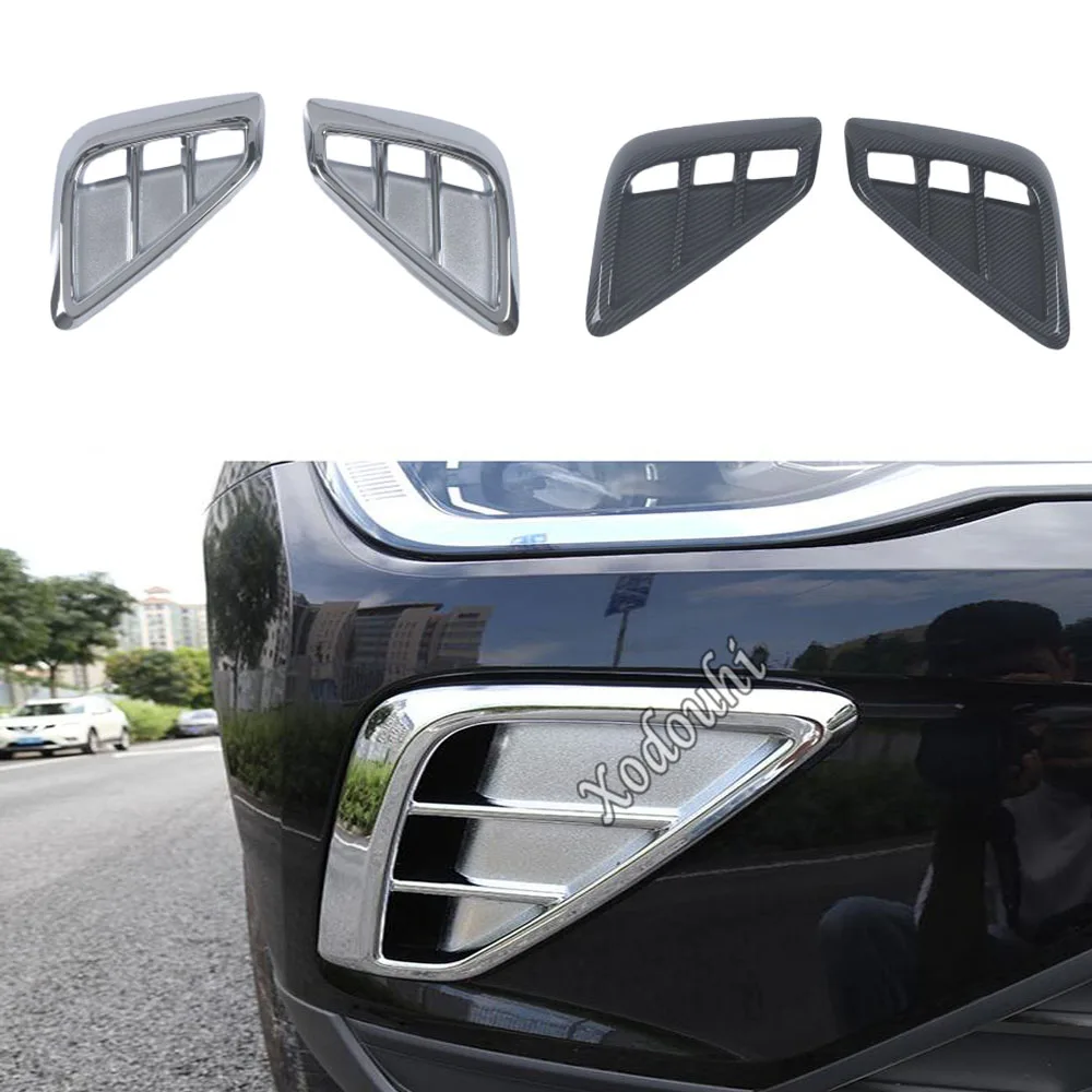 Front Fog Light Lamp Covers Trim For VW Volkswagen Teramont Atlas 2021 2022 2023 2024 Car Eyebrow Accessories Decoration 2Pcs